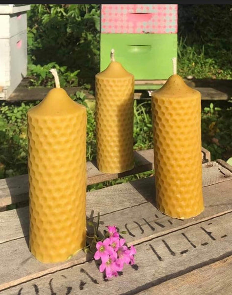 Honeycomb Beeswax Pillar Candle